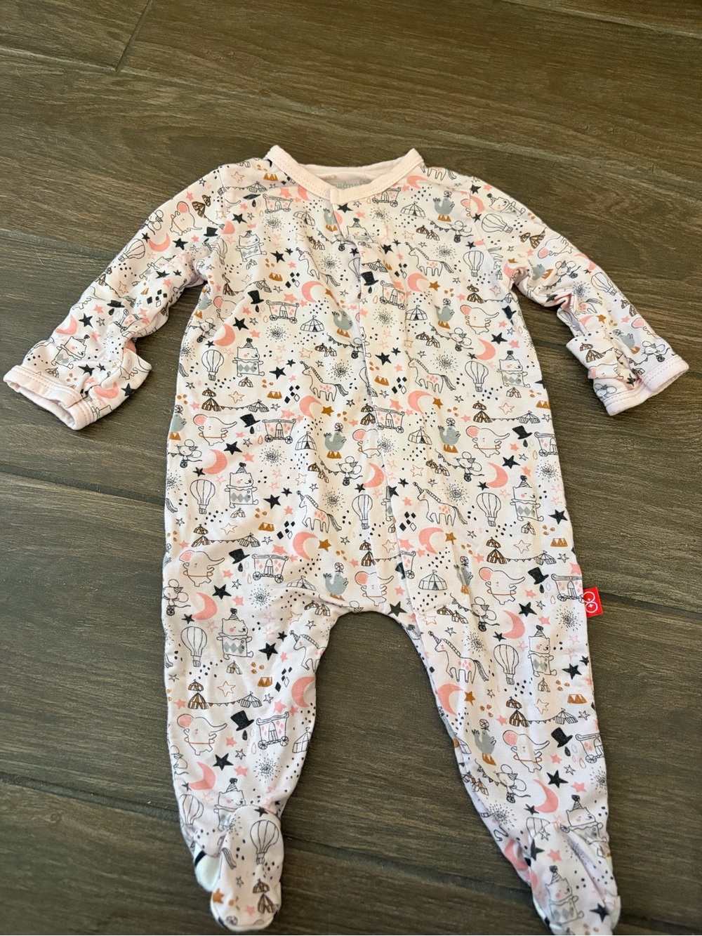 Magnetic Me Pink Circus Zippered Footie